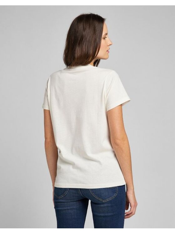 Lee Lee T-Shirt CREW NECK TEE Beżowy Regular Fit
