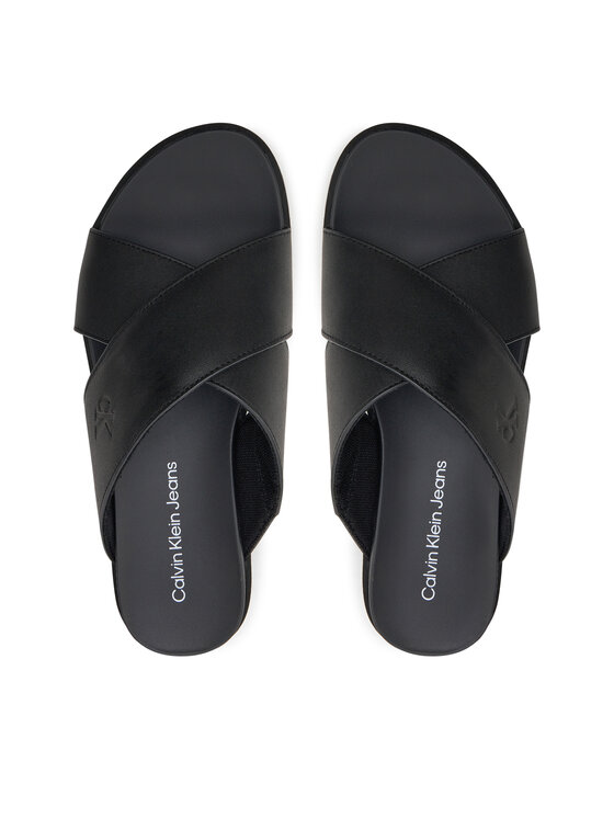 Calvin Klein Jeans Calvin Klein Jeans Παντόφλες Flatform Cross Mg Uc YW0YW01349 Μαύρο