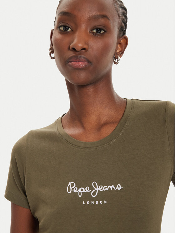 Pepe Jeans Pepe Jeans T-shirt New Virginia PL505202 Zelena Slim Fit