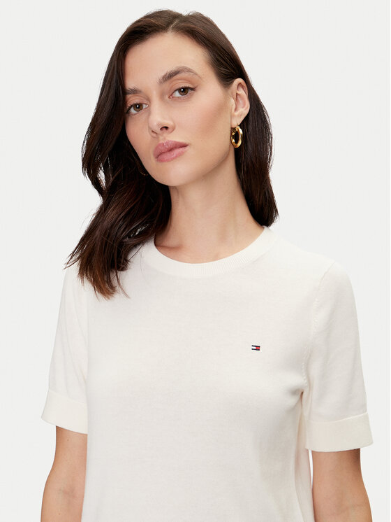 Tommy Hilfiger Tommy Hilfiger Džemper WW0WW38724 Écru Regular Fit