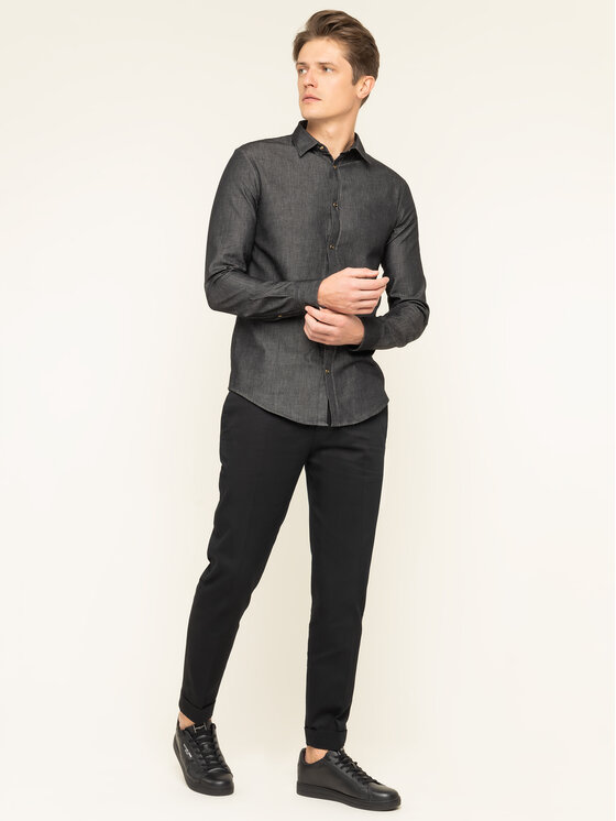 Emporio Armani Emporio Armani Srajca 6G1C67 1D5WZ 0005 Siva Slim Fit