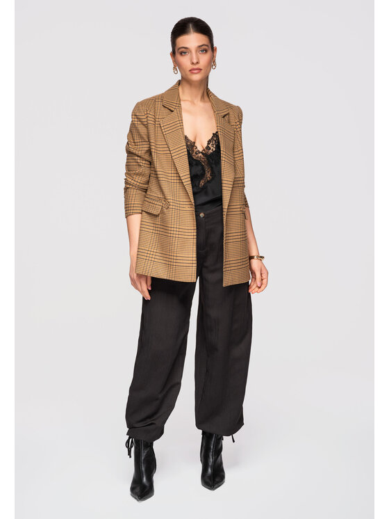 Ombre Ombre Marynarka OW-BLZB-0112 Bordowy Regular Fit