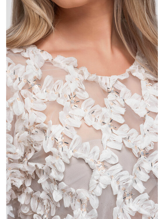 Ombre Ombre Bluzka OW-TS-E0062 Beżowy Loose Fit
