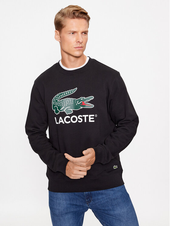 Lacoste Džemperis ar kapuci SH1281 Melns Classic Fit