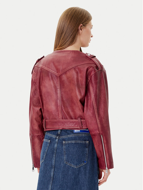 BOSS BOSS Кожено яке C_Sadora 50543026 Бордо Regular Fit