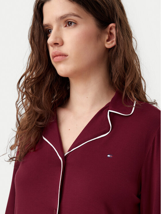 Tommy Hilfiger Tommy Hilfiger Pižama UW0UW05558 Raudona Relaxed Fit