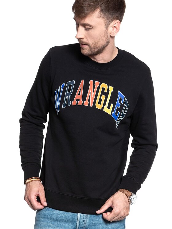 Wrangler Wrangler Bluza LOGO SWEAT Czarny Regular Fit