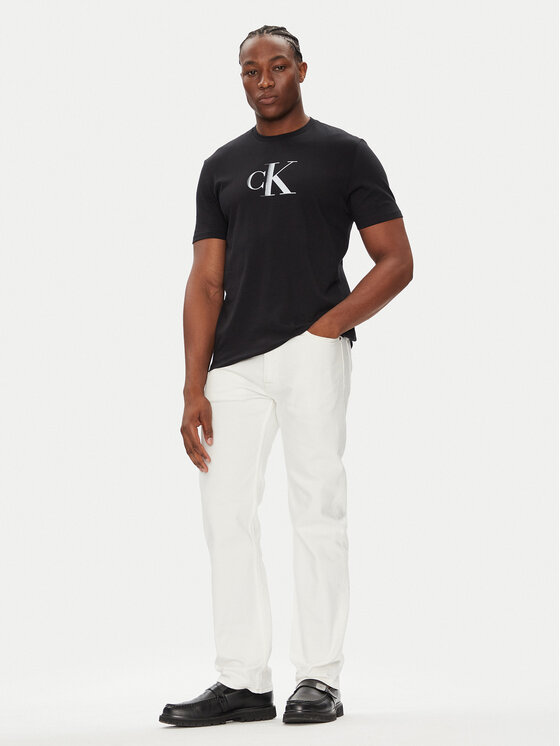 Calvin Klein Jeans Calvin Klein Jeans Tricou Center Monogram LV04RC857G Negru Regular Fit