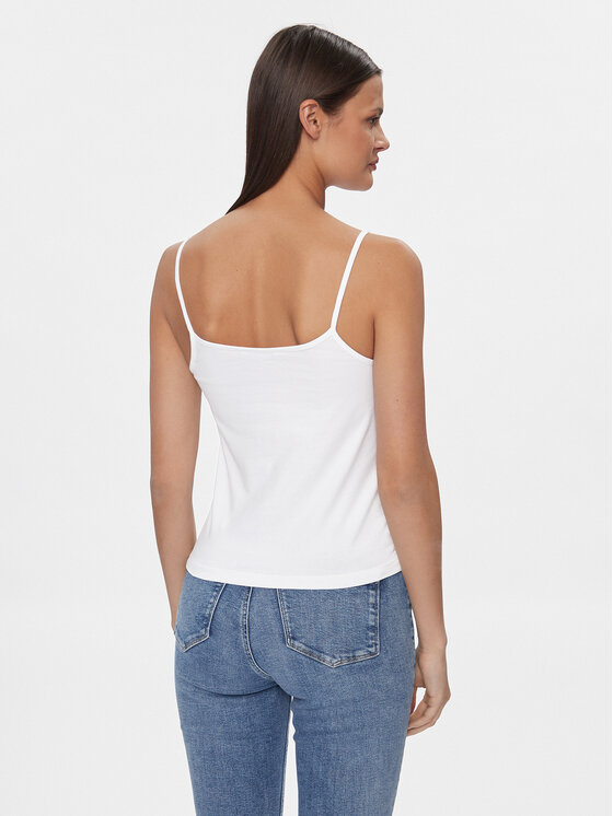 Calvin Klein Jeans Calvin Klein Jeans Top Monologo J20J223105 Bijela Slim Fit