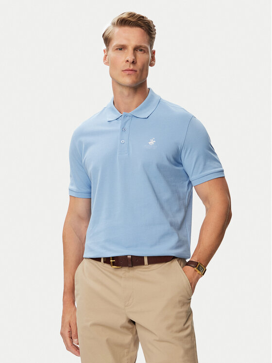 Beverly Hills Polo Club Tricou polo P-SS26M-P450124 Albastru deschis Regular Fit