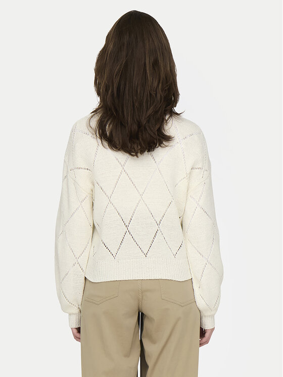 ONLY ONLY Sveter Geena 15339575 Écru Relaxed Fit
