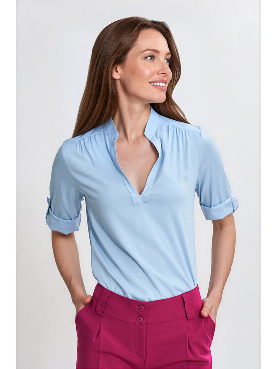 NIFE NIFE Halenka B243 Světle modrá Relaxed Fit