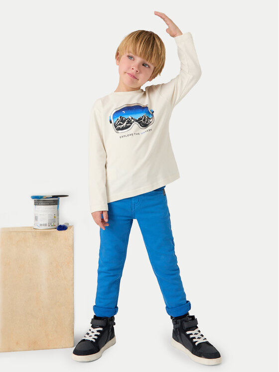 Mayoral Bavlnené nohavice 4539 Modrá Slim Fit
