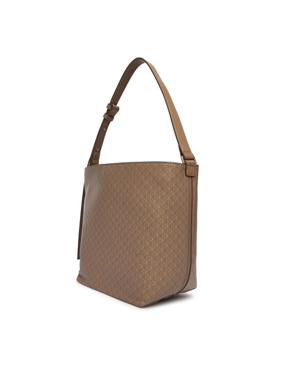 Calvin Klein Calvin Klein Torebka Emblem Aop Medium Bucket LV04F3365G Beżowy
