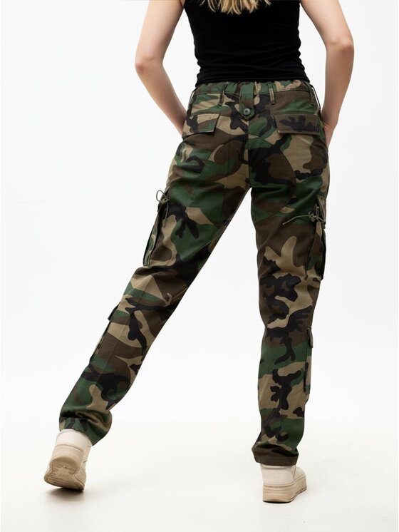 Jigga Wear Jigga Wear Spodnie cargo Bojówki moro camo taktyczne ripstop 130536 Zielony Regular Fit