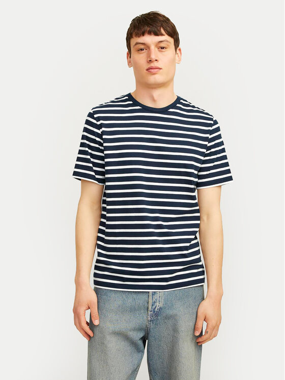 Jack&Jones Majica Organic Basic 12156101 Mornarsko Modra Slim Fit