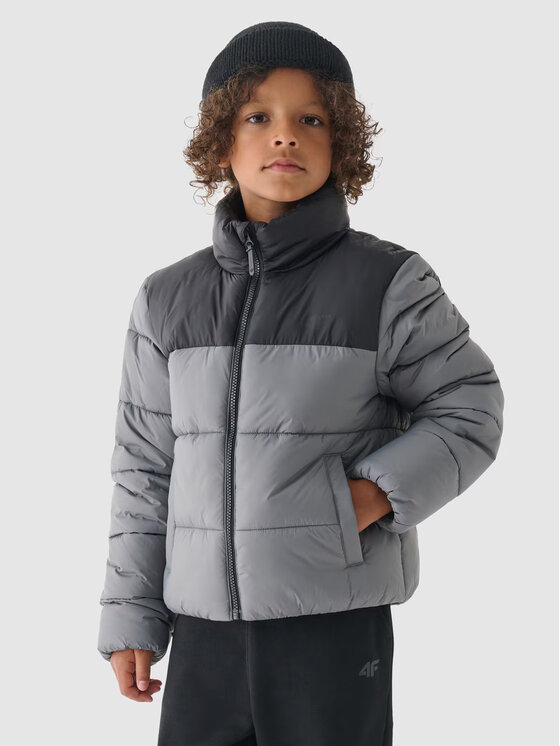 4F 4F Kurtka zimowa 4FJWAW24TDJAM461 Szary Regular Fit