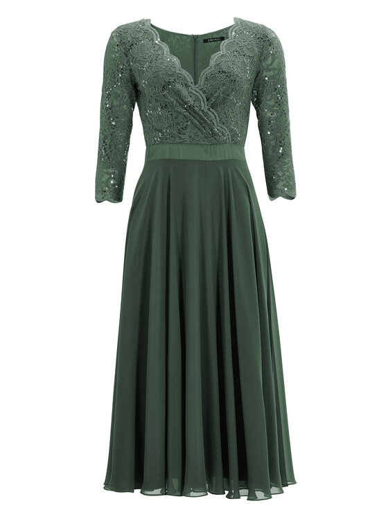 Swing Sukienka koktajlowa 5AE29100 Zielony Regular Fit | Modivo.pl
