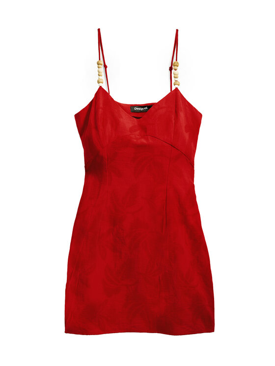 Desigual Desigual Φόρεμα κοκτέιλ Tigris 25SWVW85 Κόκκινο Slim Fit