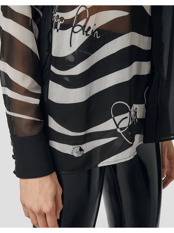 PHILIPP PLEIN PHILIPP PLEIN Koszula 30915 Czarny Fitted Fit
