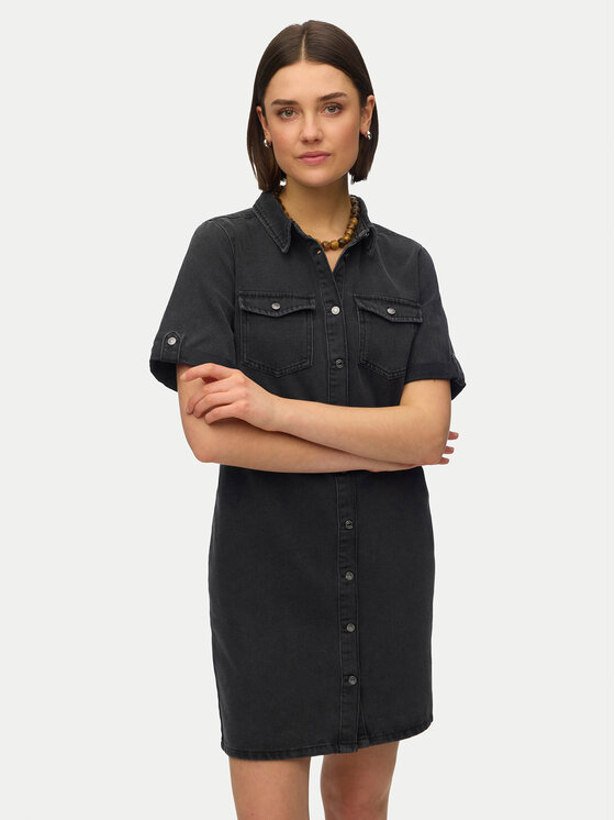 Vero Moda Džínsové šaty Jennie 10309665 Čierna Regular Fit