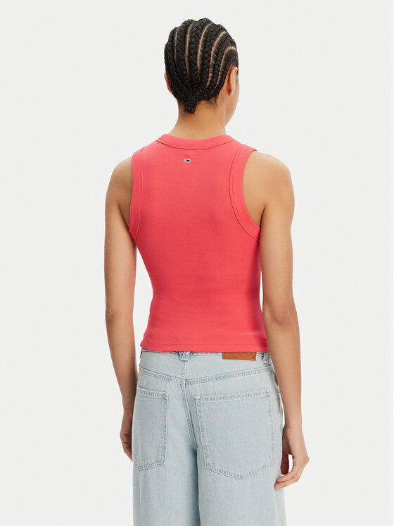 Tommy Jeans Tommy Jeans Top DW0DW21339 Różowy Slim Fit