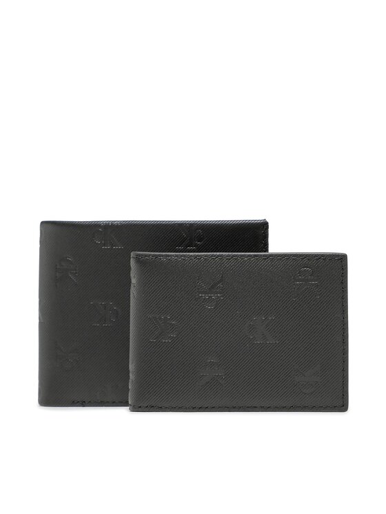 Portofel Mare pentru Bărbați Calvin Klein Jeans Monogram Soft Bifold+Card Aop K50K510438 Negru