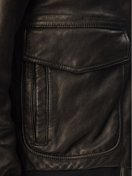 Aeronautica Militare Aeronautica Militare Lederjacke 261PN5057U100839 Schwarz Regular Fit