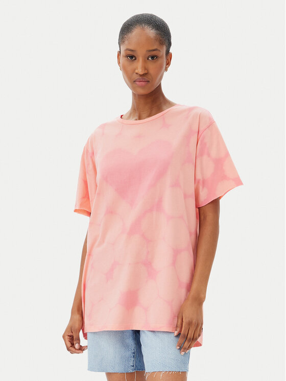 One Teaspoon One Teaspoon T-Shirt Love Sweat 26918 Różowy Relaxed Fit