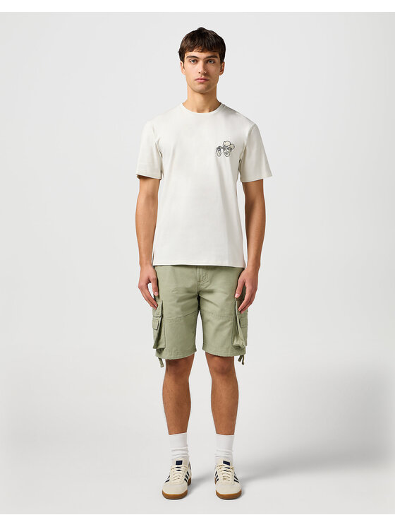 Wrangler Wrangler Szorty materiałowe CJ CARGO SHORTS Zielony Regular Fit