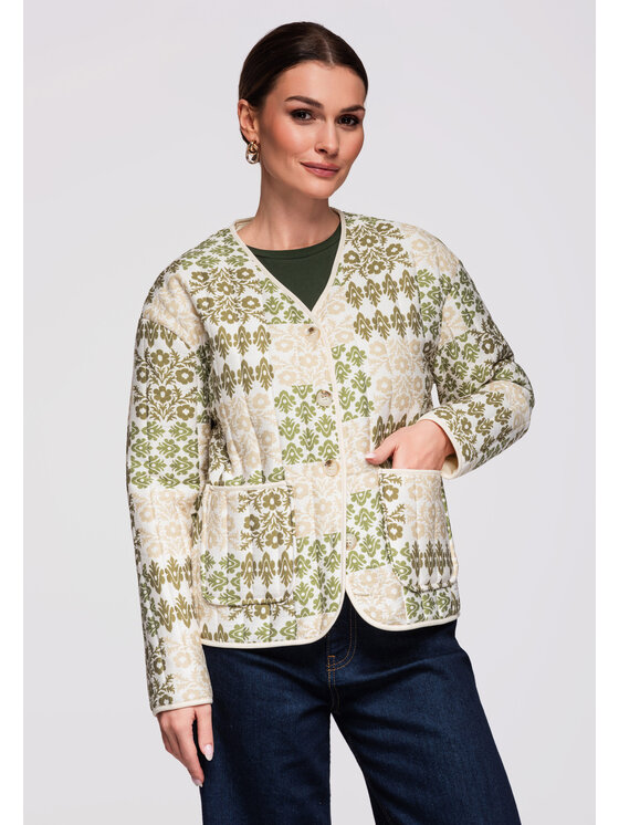Ombre Ombre Bunda pro přechodné období OW-JALP-0126 Khaki Loose Fit