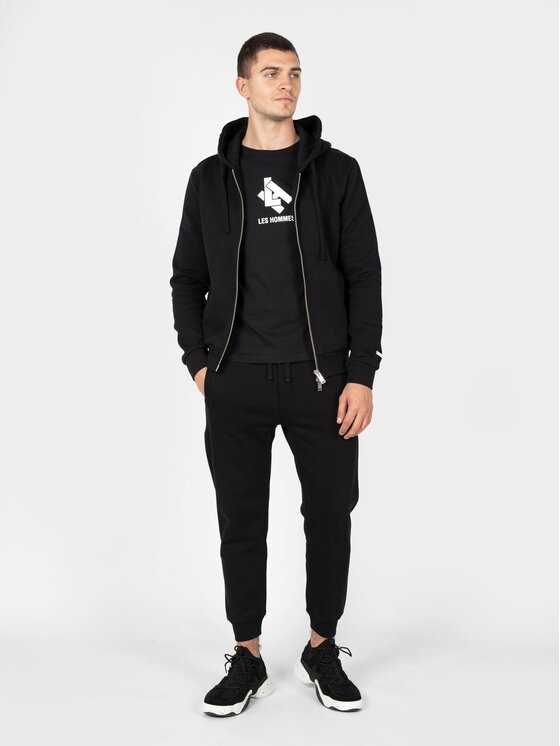 Les Hommes Les Hommes Mikina LBH3004700U Černá Regular Fit