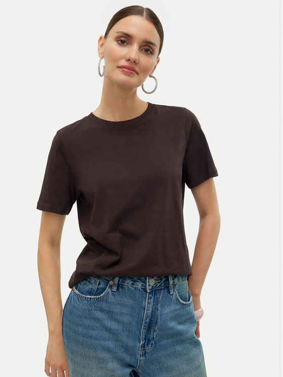 Vero Moda Vero Moda T-Shirt Paulina 10316991 Καφέ Regular Fit
