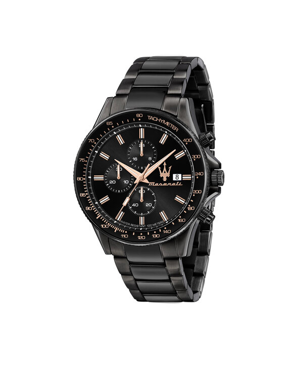 Maserati nero orologio sale