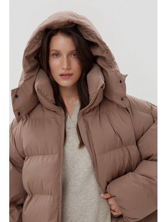 Estro Estro Μπουφάν γυναικείο ER00113903 Καφέ Oversize