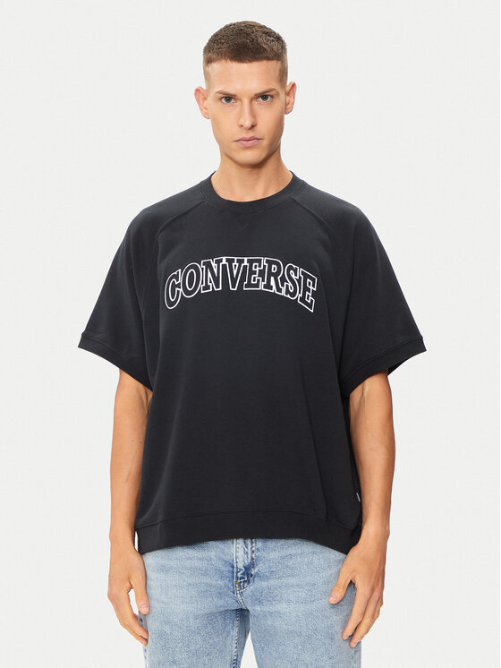 Converse Converse Marškinėliai M Retro Chuck Ss Crew 10026428-A01 Juoda Regular Fit