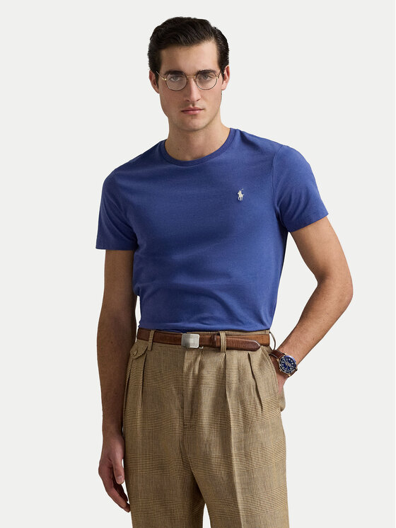 Polo Ralph Lauren Polo Ralph Lauren T-Shirt 710671438427 Modrá Custom Slim Fit