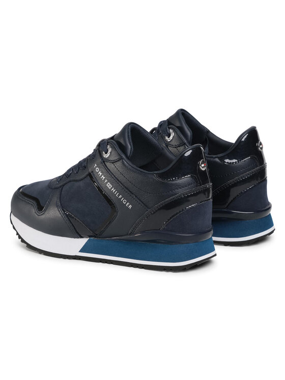 Tommy Hilfiger Tommy Hilfiger Sneakersy Dressy Wedge Mat Mix Sneaker FW0FW05239 Granatowy
