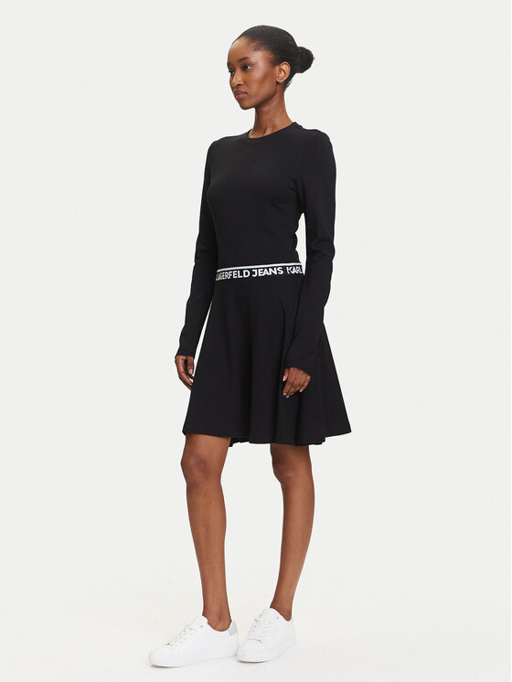 Karl Lagerfeld Jeans Karl Lagerfeld Jeans Rochie de zi A3W13009 Negru Regular Fit