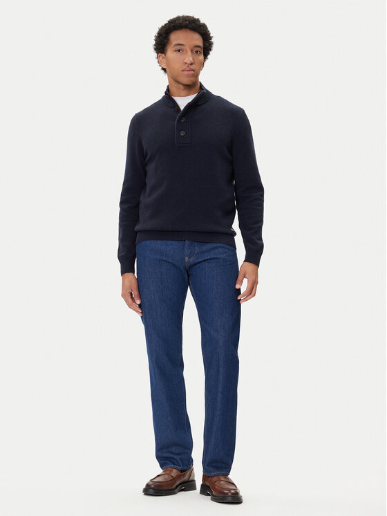 Barbour Barbour Sweater Patch Half Zip MKN0585NY91 Sötétkék Regular Fit