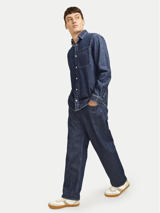 Jack&Jones Jack&Jones Jeans hlače Alex 12258559 Mornarsko modra Baggy Fit