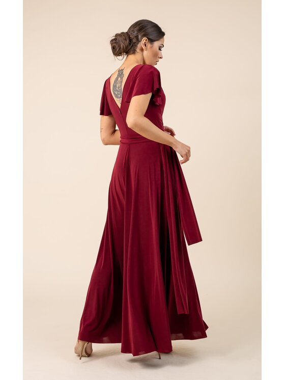 Aurora Aurora Koktejlové šaty Abelia Bordó Feminine Fit