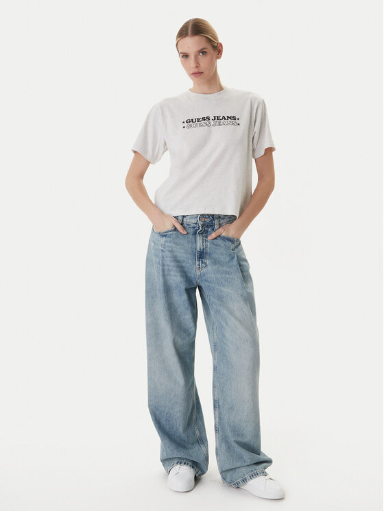 Guess Jeans Guess Jeans T-Shirt W6GI04 K8HM0 Šedá Regular Fit