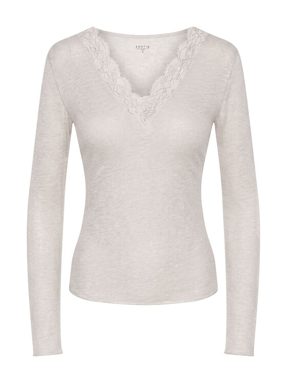 Esotiq Esotiq Bluzka 46065 Beżowy Regular Fit