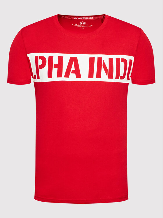 Alpha Industries Alpha Industries T-särk Printed Stripe 118511 Punane Regular Fit