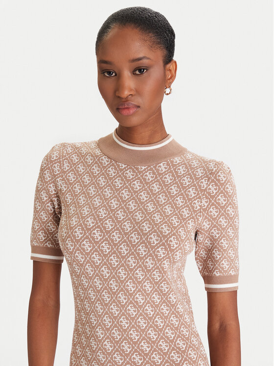 Guess Guess Плетена рокля W3YK39 Z37K0 Бежов Regular Fit