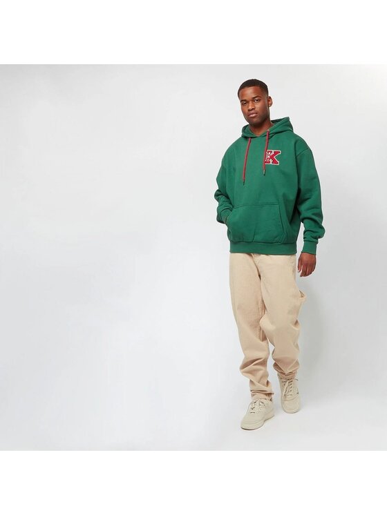 Karl Kani Karl Kani Felpa RETRO PATCH OS HOODIE Verde Regular Fit