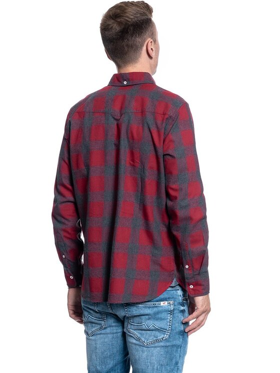Mustang Mustang Camicia CASPER MG FLANNEL Rosso Regular Fit