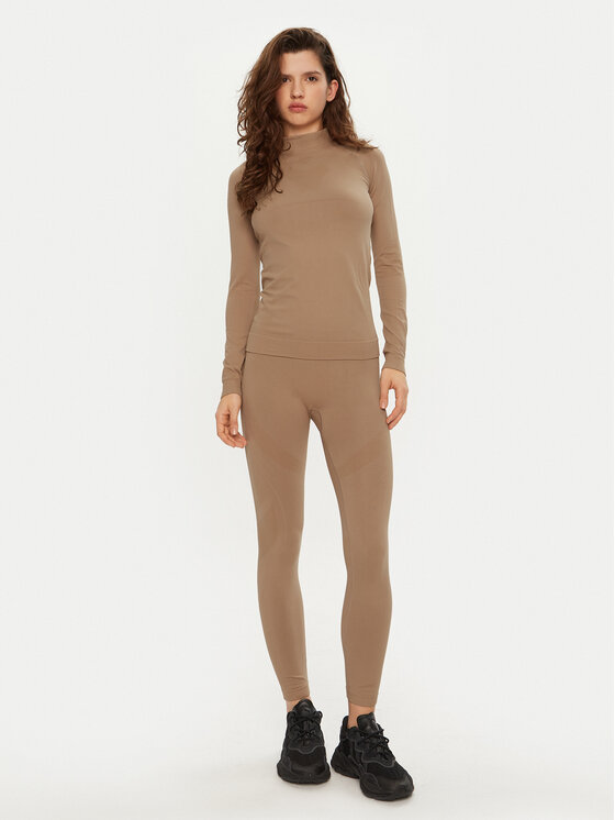 4F 4F Bielizna termoaktywna dolna 4FWAW24USEAF157 Brązowy Slim Fit