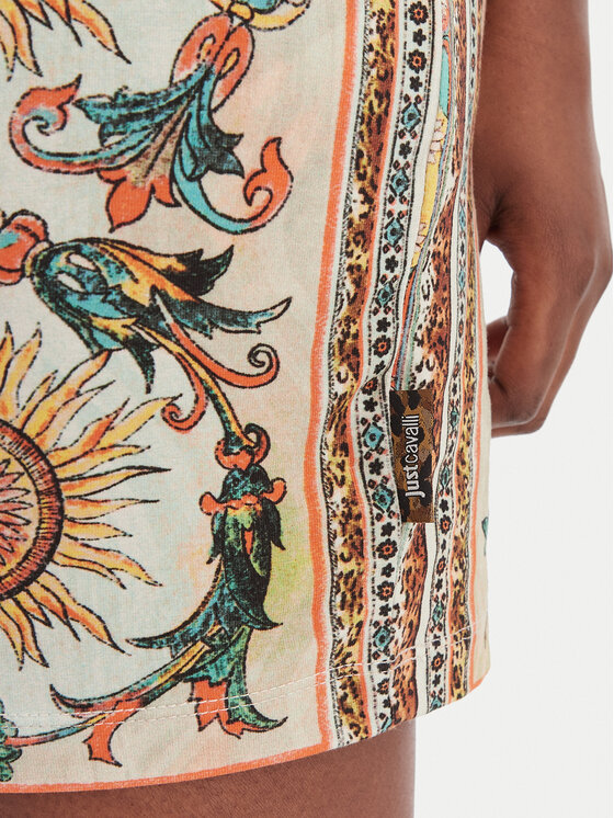 Just Cavalli Just Cavalli Haljina za svaki dan 80PAOE02 CJ112 Bež Slim Fit